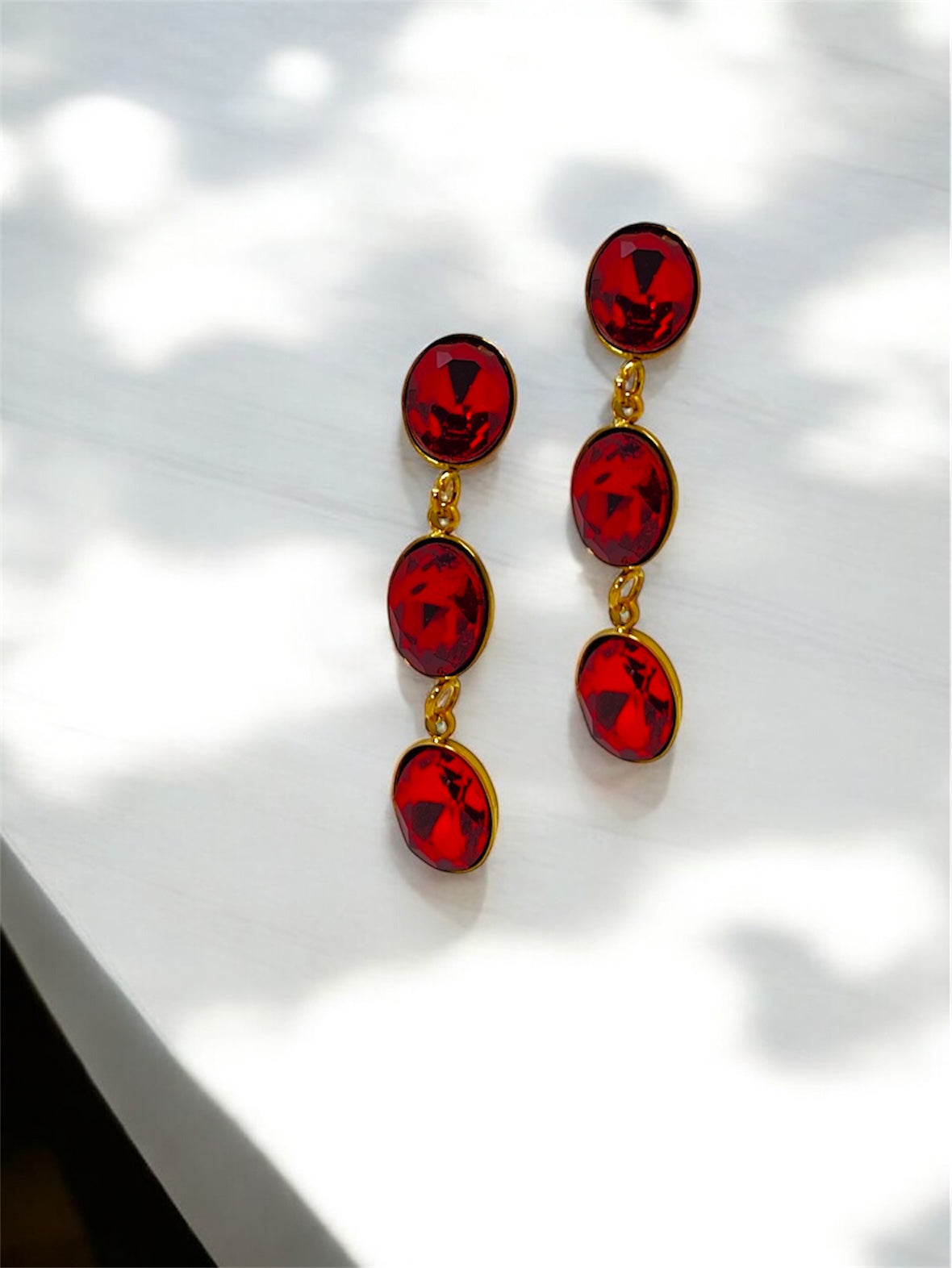 Boucle d'oreille Marion rouge