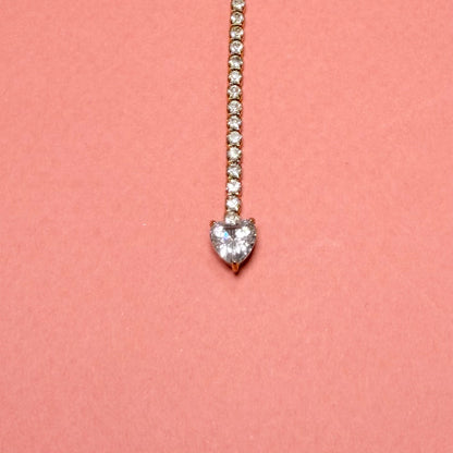 Collier Y cœur brillant