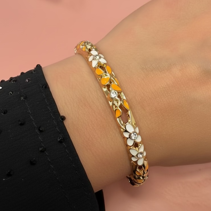 Bracelet California Blanc et orange