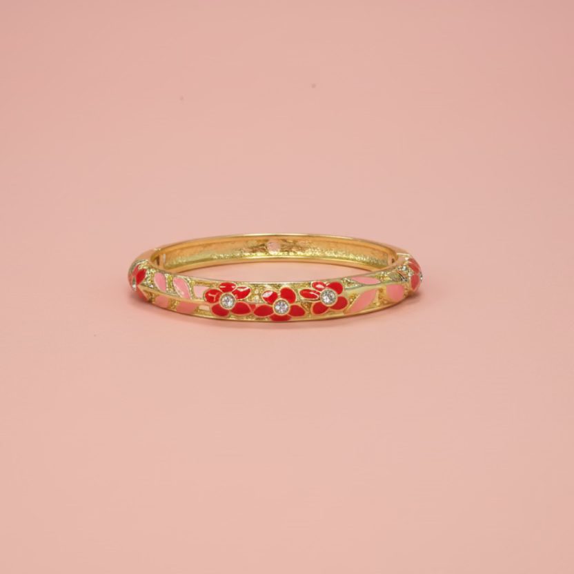 Bracelet Flora Rouge et Rose