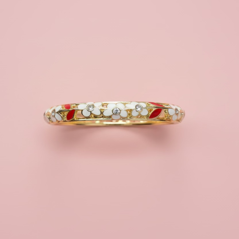 Bracelet Flora Blanc et rouge