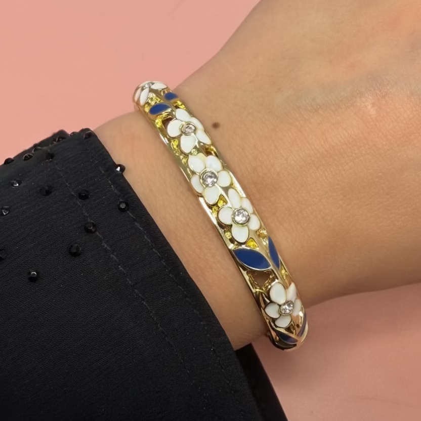 Bracelet Flora Blanc et bleu