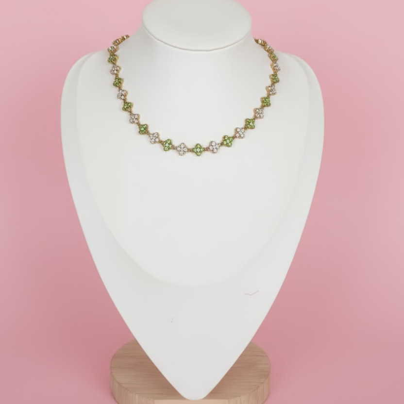 Collier Sultana Blanc et Vert