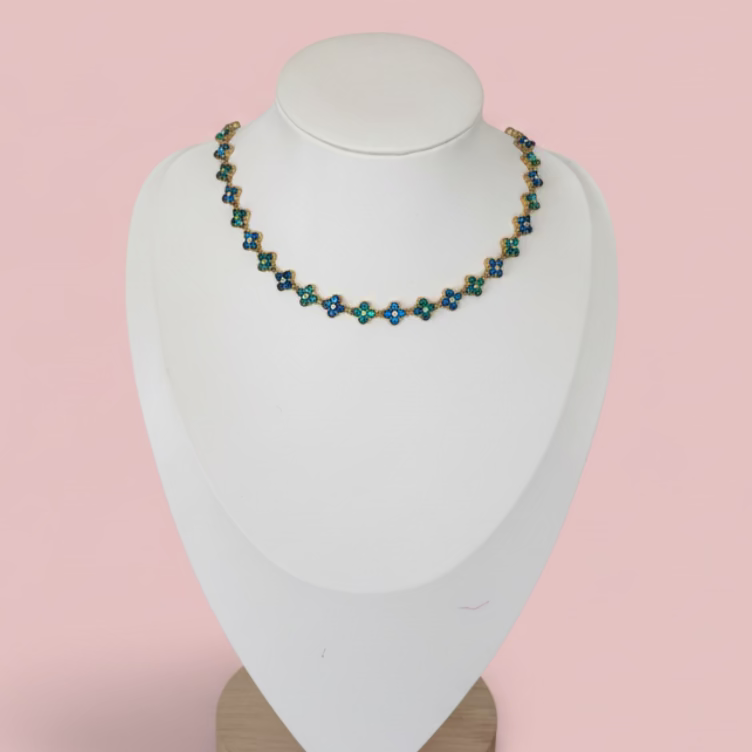 Collier Sultana Bleu et vert