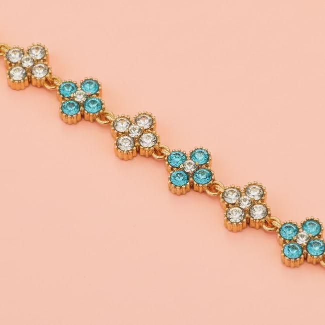 Bracelet Sultana Blanc et bleu