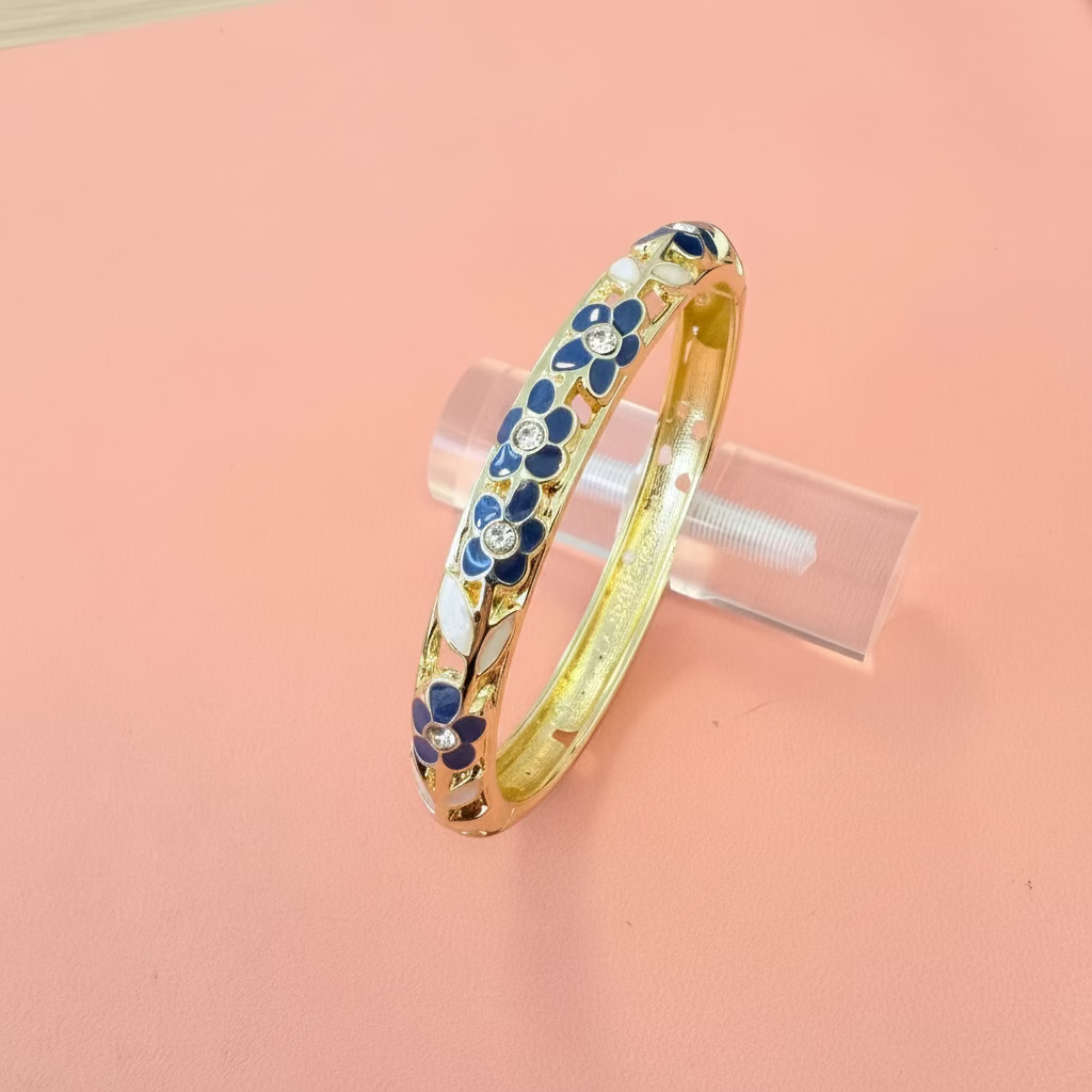 Bracelet Flora Bleu foncé et blanc