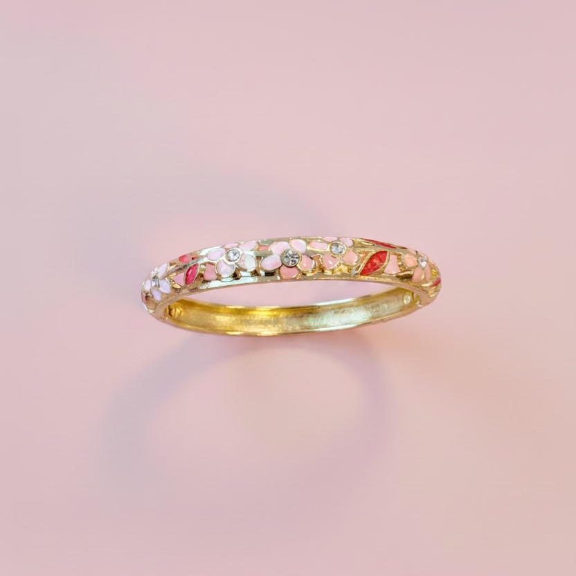 Bracelet Flora Rose et fuchsia